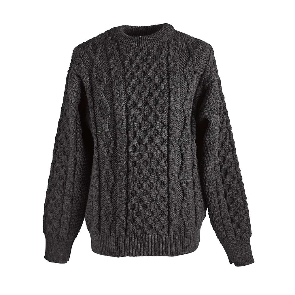 Kerry Woolen Mills Aran Sweater Charcoal