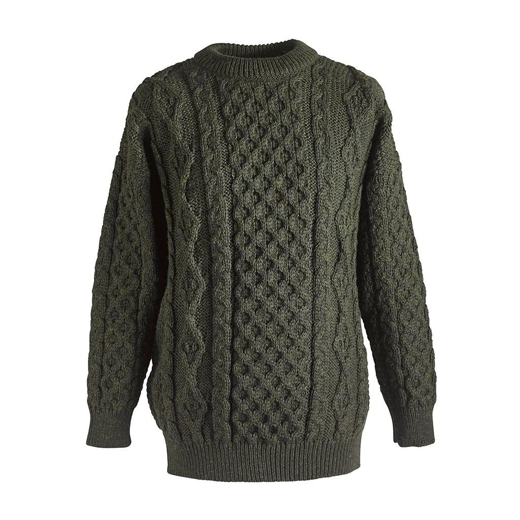Kerry Woolen Mills Aran Sweater Green