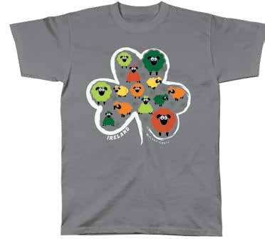 Colourful Sheep Shamrock Grey