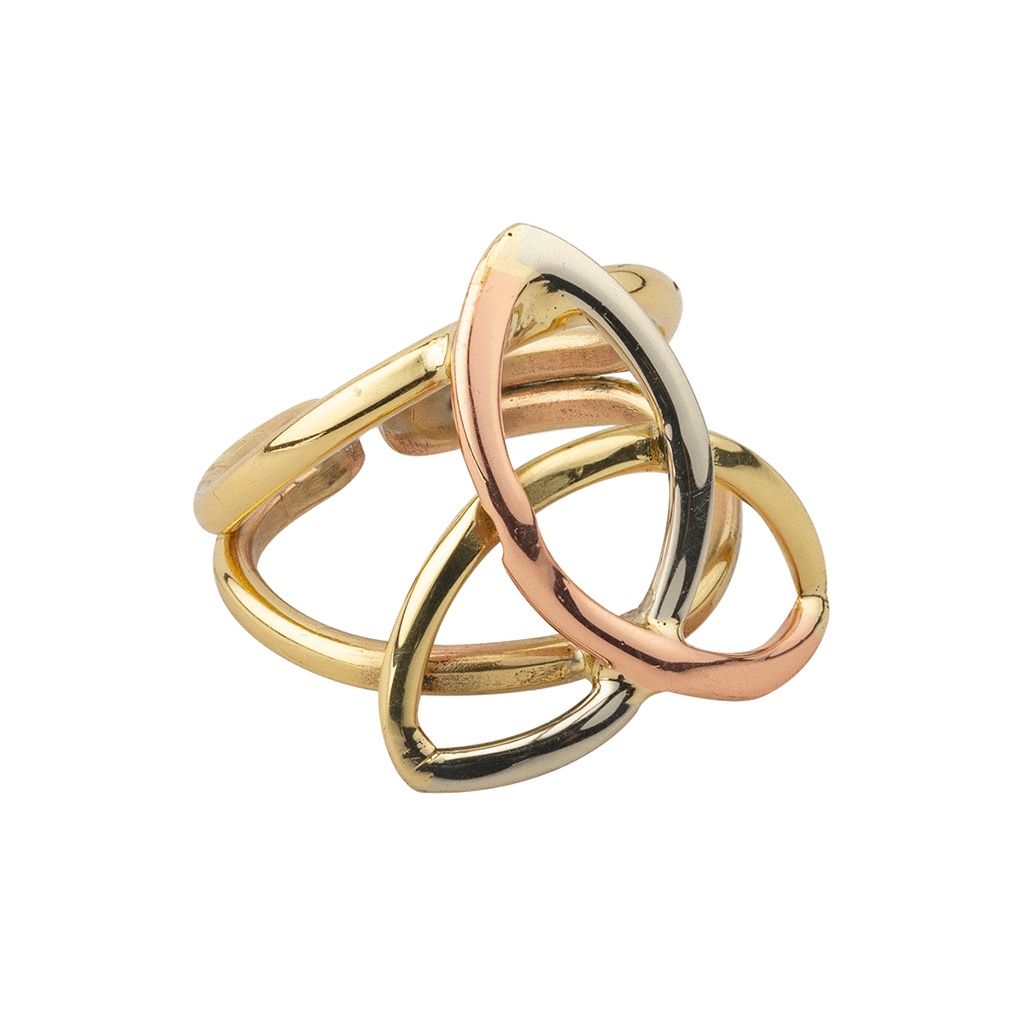 3 Colour Trinity Knot Ring