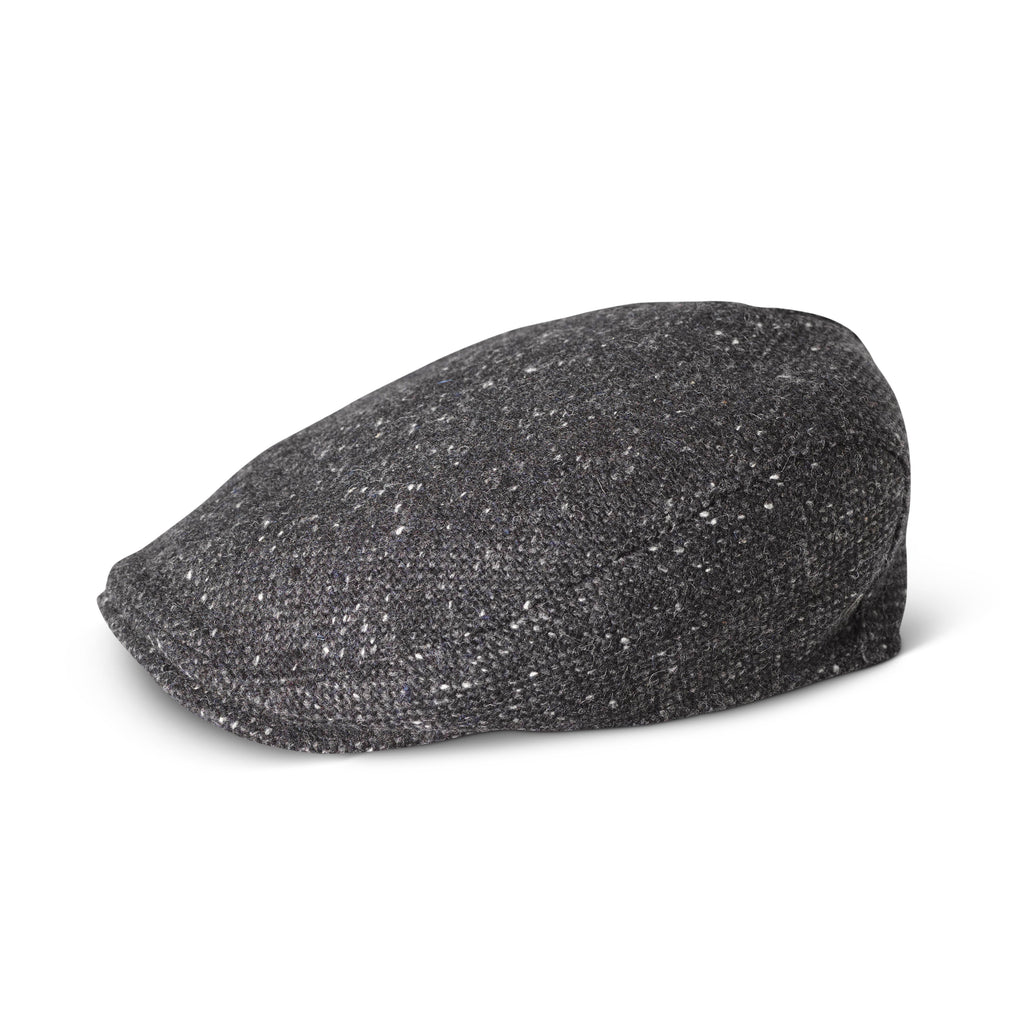 Tweed Cap  Tailored Charcoal Quilted