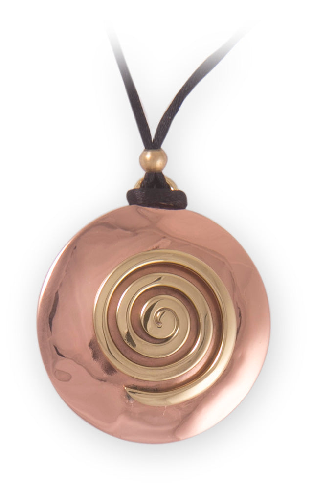 Round Spiral Copper 2 Tone Pendant