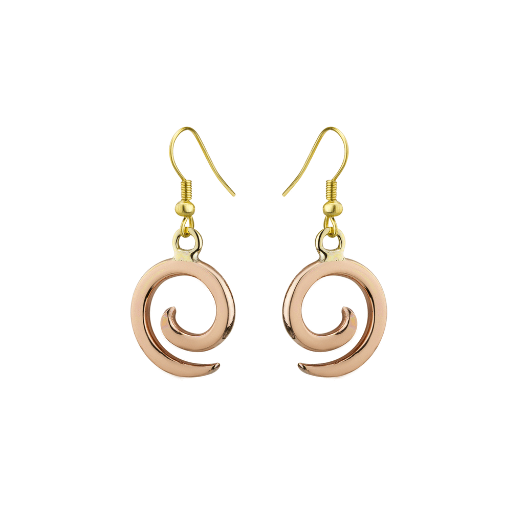 The Grange Copper Ancient East Spiral Drop Earrings