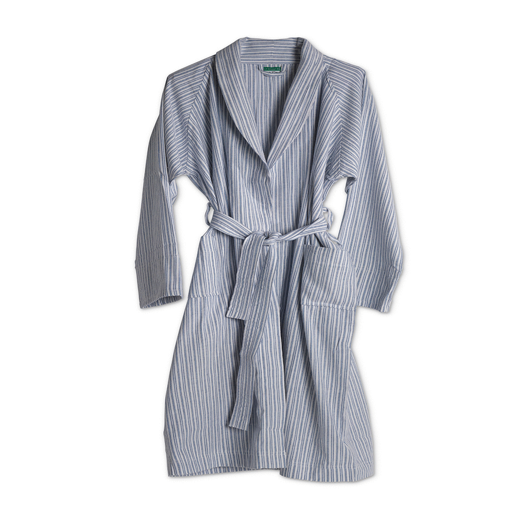 Brushed cotton flannel stripe robe