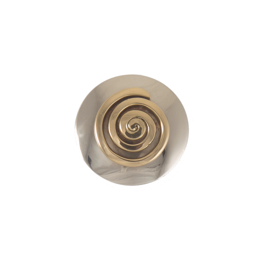 NJO Designs Round Spiral silver 2 Tone Brooch