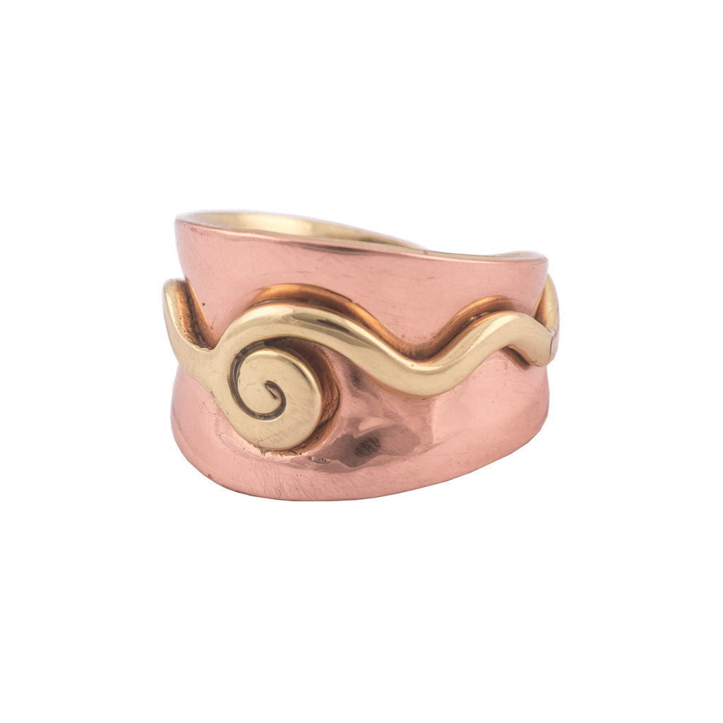 NJO Designs Small Spiral Wide Copper 2 Tone Band