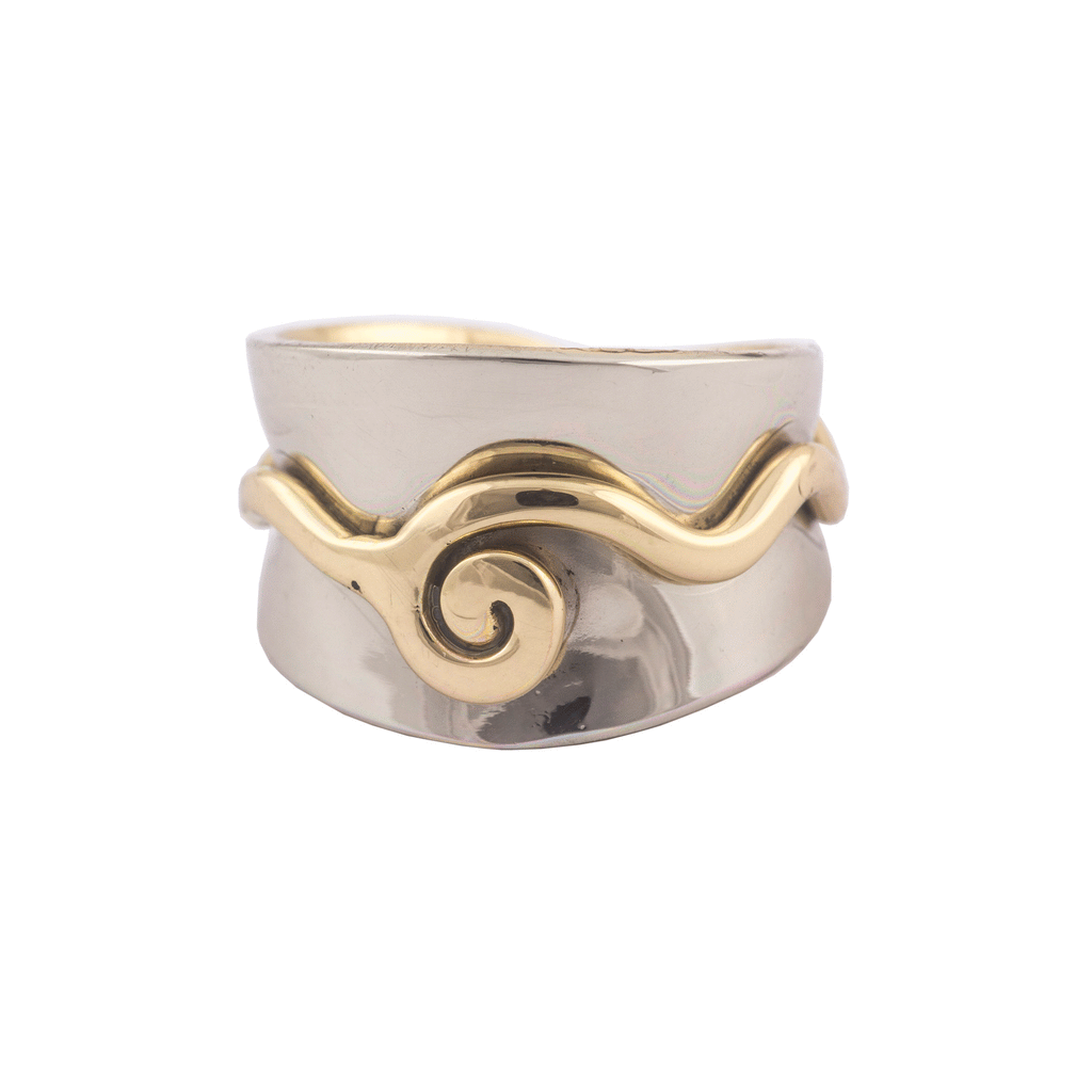 NJO Designs Small Spiral Wide Silver 2 Tone